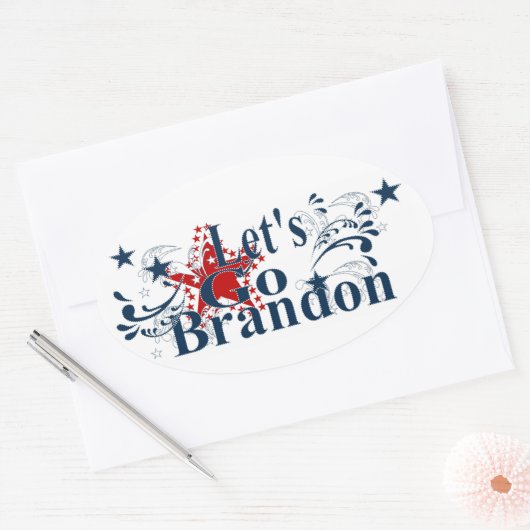 Laten we Brandon Patriotic Sticker gaan (Envelop)