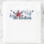Laten we Brandon Patriotic Sticker gaan (Tas)