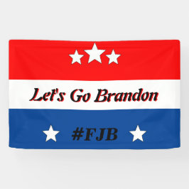 Laten we Brandon Red White Blue FJB Stars House Fl Spandoek