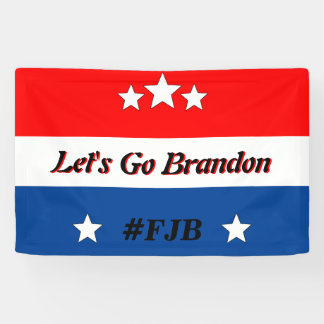 Laten we Brandon Red White Blue FJB Stars House Fl Spandoek