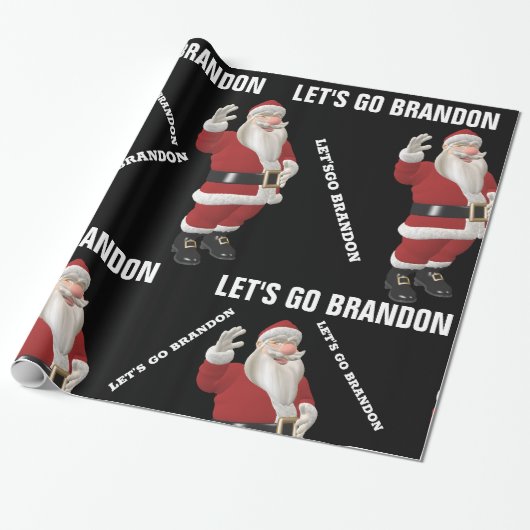 LATEN WE BRANDON SANTA CHRISTMAS Wrapping Paper GA Cadeaupapier (Uitgerold)