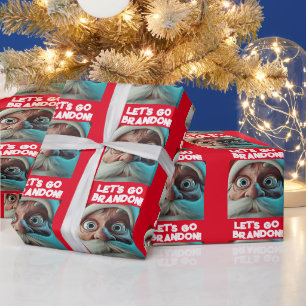 LATEN WE BRANDON SANTA CLAUS BIDEN WRAPPING PAPER  CADEAUPAPIER