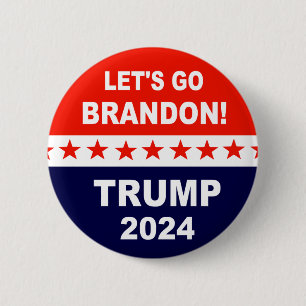 Laten we Brandon TRUMP 2024 gaan Ronde Button 5,7 Cm