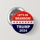 Laten we Brandon TRUMP 2024 gaan Ronde Button 5,7 Cm (Voorkant /achterkant)