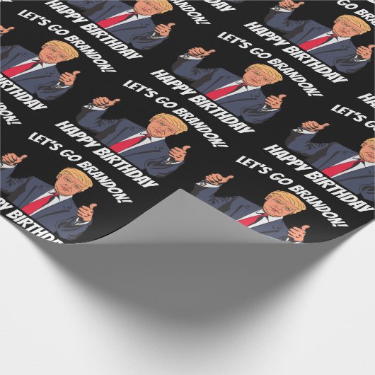 LATEN WE BRANDON TRUMP BIRTHDAY WRAPPING PAPER GAA CADEAUPAPIER (Hoek)