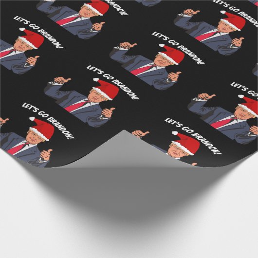 LATEN WE BRANDON TRUMP CHRISTMAS WRAPPING PAPER GA CADEAUPAPIER (Hoek)