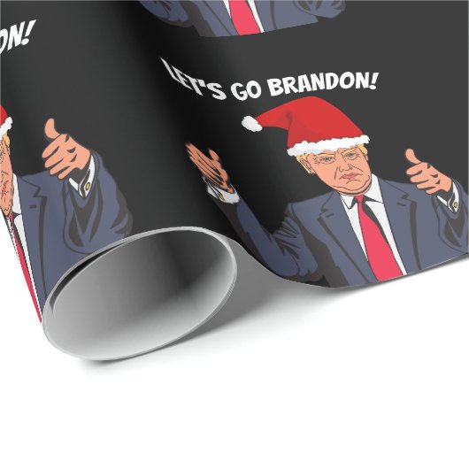 LATEN WE BRANDON TRUMP CHRISTMAS WRAPPING PAPER GA CADEAUPAPIER (Rol Hoek)