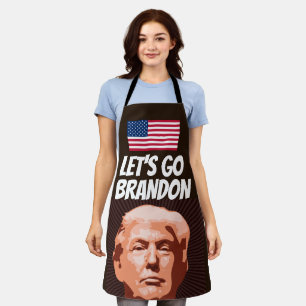 LATEN WE BRANDON TRUMP KITCHEN APRON VOOR CHRISTMA SCHORT