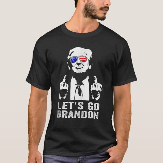 Laten we Brandon Trump Middle Finger gaan T-shirt (Voorkant)