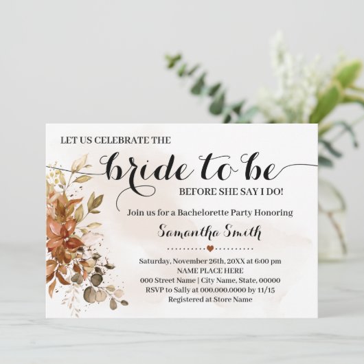 Laten we Bride vieren om het showfeest te vieren Kaart (Staand voorkant)