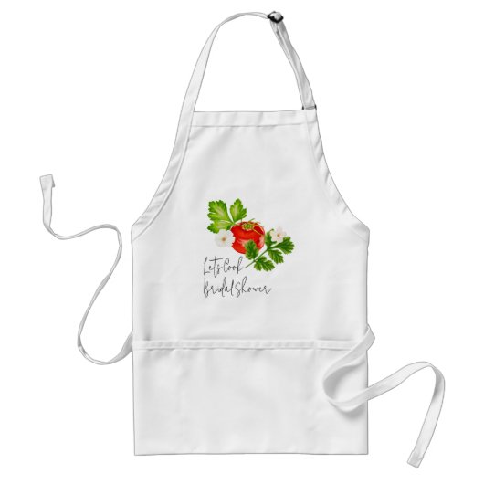 Laten we Bruidsbadfeest Koken Standaard Schort (Voorkant)