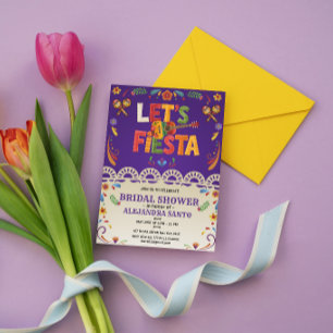 Laten we Bruidsdouche Mexicaanse Bloemen Fiesta Vi Kaart