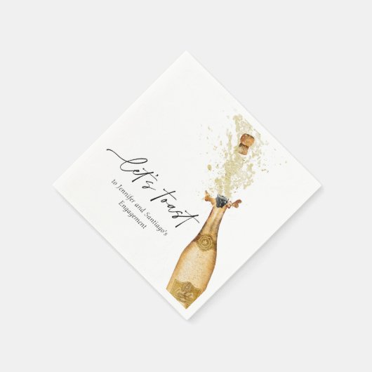 Laten we Bruidspaar Verlovingsfeest Papieren Serve Servet (Hoek)