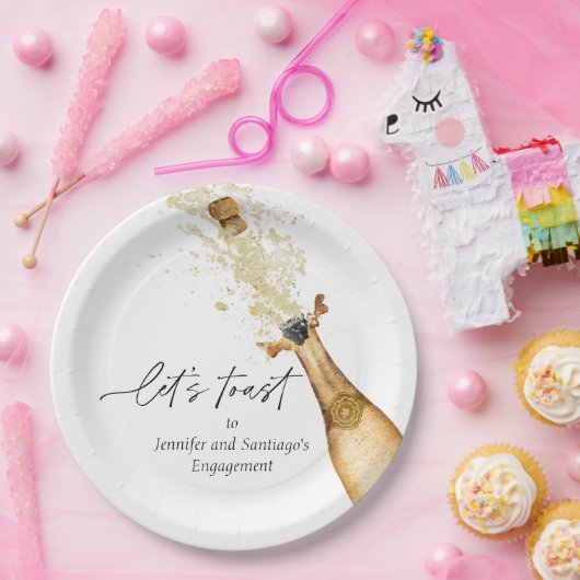 Laten we Bruidspaar Verlovingsfeestje Papieren Bor Papieren Bordje (Feest)