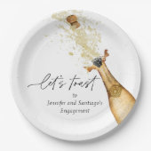 Laten we Bruidspaar Verlovingsfeestje Papieren Bor Papieren Bordje (Voorkant)