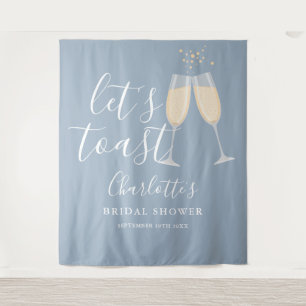 Laten we bruiloftsfeest Dusty Blue achtergrond toa Wandkleed