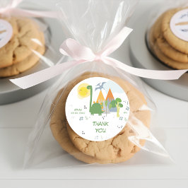 Laten we brullen Dino feest kinderen verjaardag da Ronde Sticker