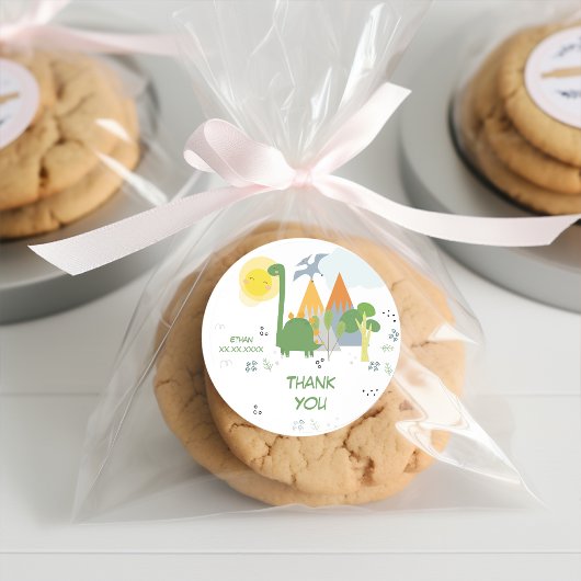 Laten we brullen Dino feest kinderen verjaardag da Ronde Sticker