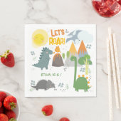 Laten we brullen Dino feest kinderen verjaardag Servet (Insitu)