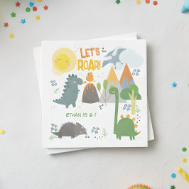 Laten we brullen Dino feest kinderen verjaardag Servet