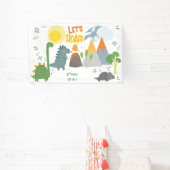 Laten we brullen Dino feest kinderen verjaardag Spandoek (Insitu)