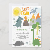 Laten we brullen Dino feest kinderen verjaardag ui Kaart (Voorkant)