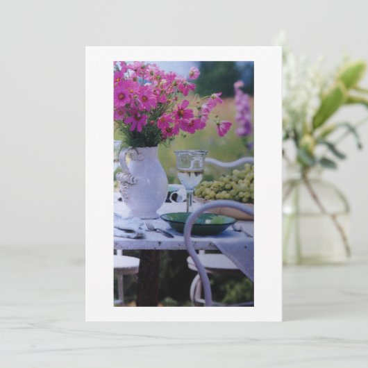 LATEN WE BUITEN FEESTUITNODIGING VIEREN KAART (Staand voorkant)