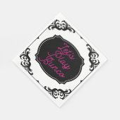 Laten we Bunco Fun Pink Black Elegant spelen Servet (Hoek)