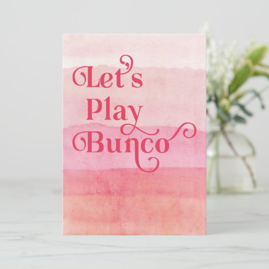 Laten we Bunco Pink Bunco Party spelen Kaart (Staand voorkant)