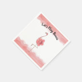 Laten we Bunco Pink Flamingo Tropical Flower spele Servet (Hoek)