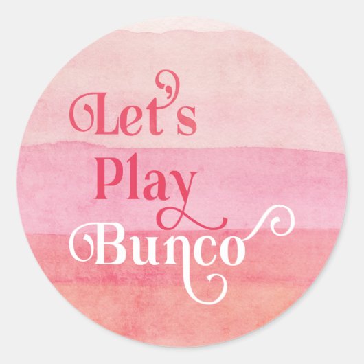Laten we Bunco Pink Modern spelen Ronde Sticker (Voorkant)