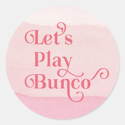 Laten we Bunco Pink Modern spelen Ronde Sticker (Voorkant)