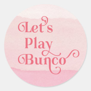 Laten we Bunco Pink Modern spelen Ronde Sticker