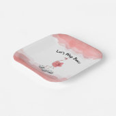 Laten we Bunco Roze Flamingo afspelen Papieren Bordje (Gebogen)