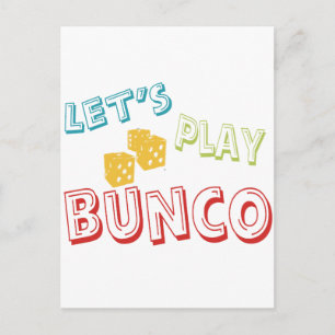 laten we bunco spelen briefkaart