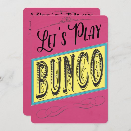 Laten we Bunco spelen Kaart (Voorkant / Achterkant)