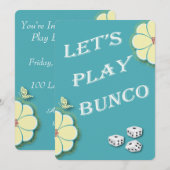 Laten we Bunco Yellow Spring Flowers spelen Kaart (Voorkant / Achterkant)