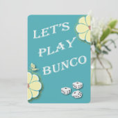 Laten we Bunco Yellow Spring Flowers spelen Kaart (Staand voorkant)