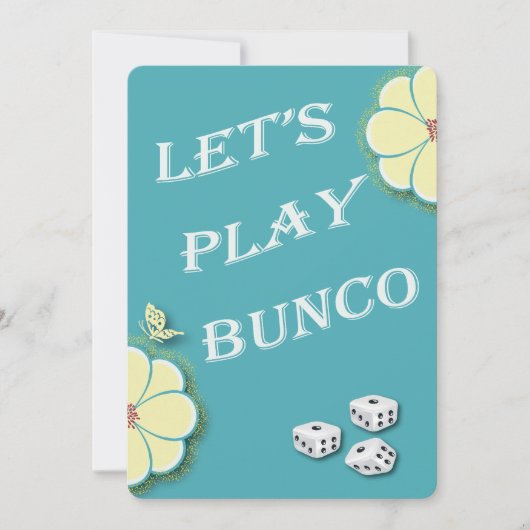 Laten we Bunco Yellow Spring Flowers spelen Kaart (Voorkant)