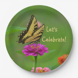 Laten we Butterfly vieren Papieren Bordje