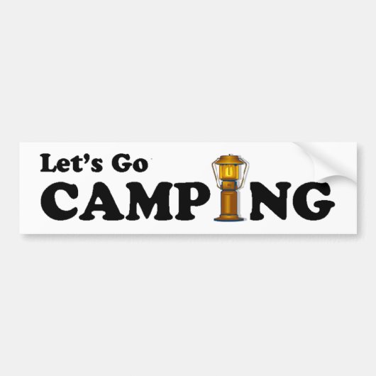 Laten we Camping Lantaarn Bumpersticker gaan (Voorkant)