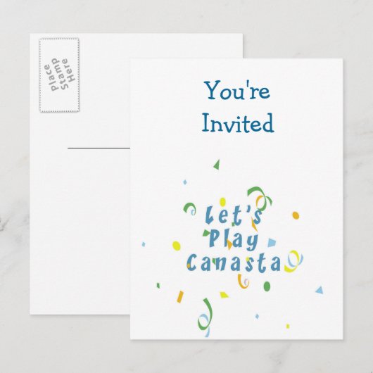 Laten we Canasta Briefkaart afspelen (Voorkant / Achterkant)