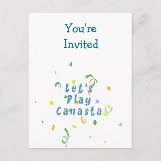 Laten we Canasta Briefkaart afspelen (Voorkant)