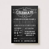 Laten we Celebrate! Chalkboard Typografie Birthday Kaart