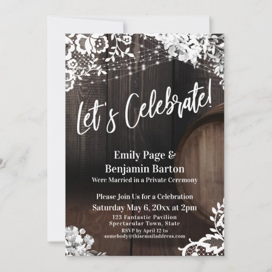 Laten we Celebrate! Houtwedstrijk Lace Lights Flow Kaart (Voorkant)