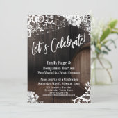 Laten we Celebrate! Houtwedstrijk Lace Lights Flow Kaart (Staand voorkant)