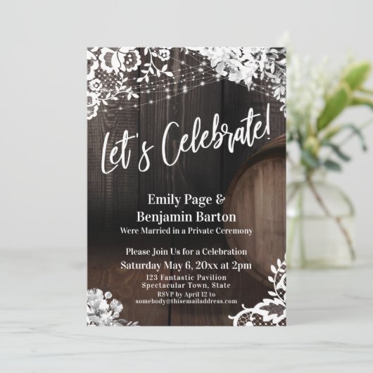 Laten we Celebrate! Houtwedstrijk Lace Lights Flow Kaart (Staand voorkant)