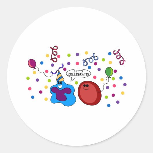 Laten we Cellebraat hebben Ronde Sticker (Voorkant)