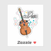 Laten we cello-brate Grappig vieren Cello Pun Sticker (Vel)