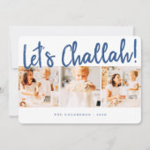 Laten we Challah Modern simpele drie fotofeestdag  Feestdagenkaart (Voorkant)